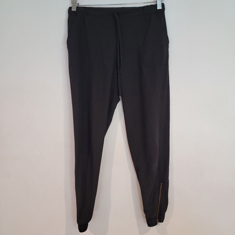 Albion Jet Setters Jogger Pants Black Size Small Ankle Zippers Drawstring Pocket